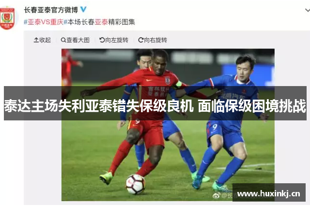 泰达主场失利亚泰错失保级良机 面临保级困境挑战